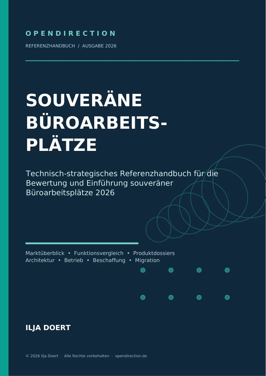 Titelseite Referenzhandbuch Souveräne Büroarbeitsplätze 2026